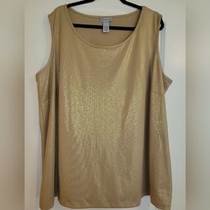Catherine's 3x top. Gold shimmer.